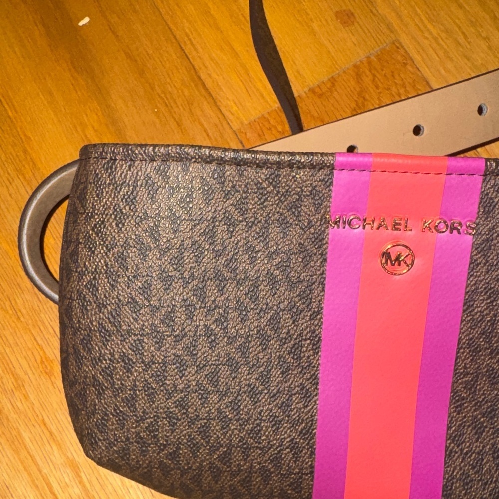 Michael Kors Brown Bag with Pink and Purple Accent - Picture 8 of 9